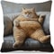 Cute Cartoon Cat Pillow Cover For Sofa Decor Cozy Cat Lover Cushion Case 6