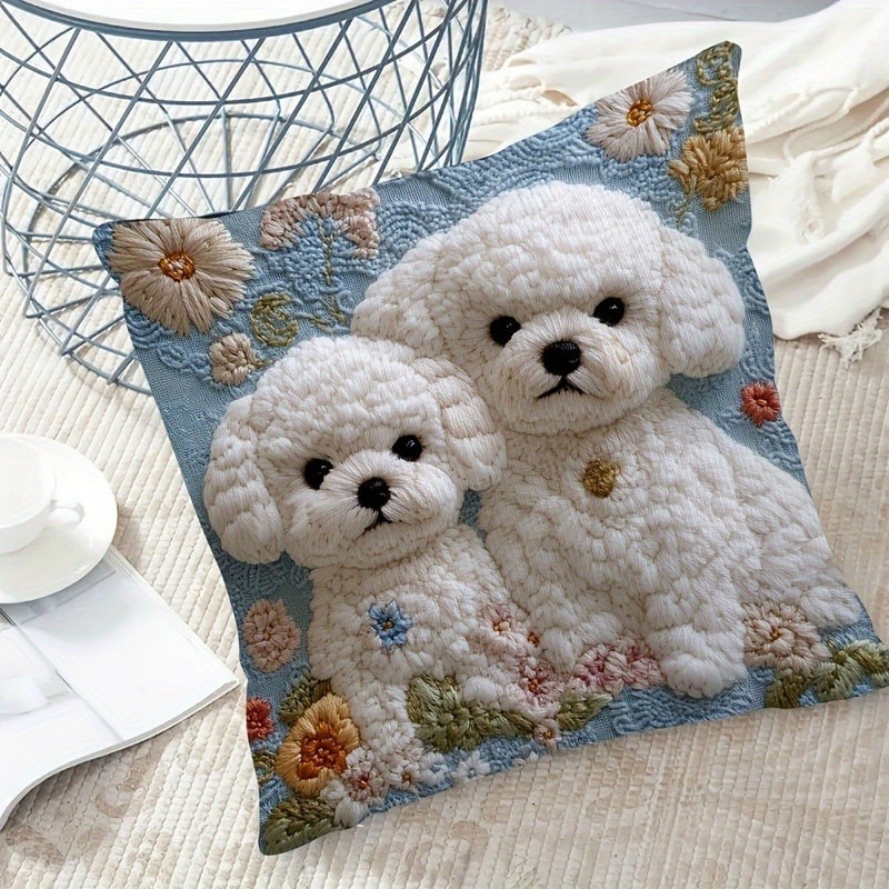 Cute Cartoon Cat Pillow Cover For Sofa Decor Cozy Cat Lover Cushion Case 12