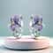 Purple Iris Sterling Silver Earrings for Women Elegant Floral Wedding Gift Jewelry