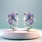 Purple Iris Sterling Silver Earrings for Women Elegant Floral Wedding Gift Jewelry