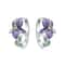 Purple Iris Sterling Silver Earrings for Women Elegant Floral Wedding Gift Jewelry