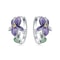 Purple Iris Sterling Silver Earrings for Women Elegant Floral Wedding Gift Jewelry