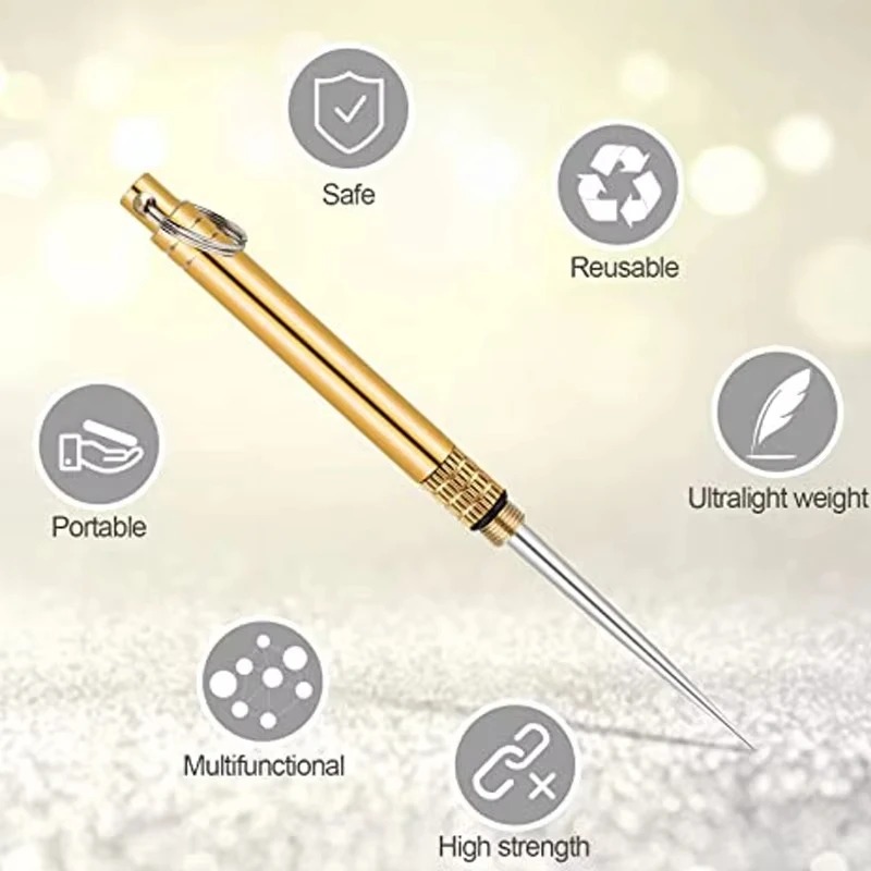 Titanium Telescopic Toothpick & Fruit Fork Keychain for Camping and Everyday Carry