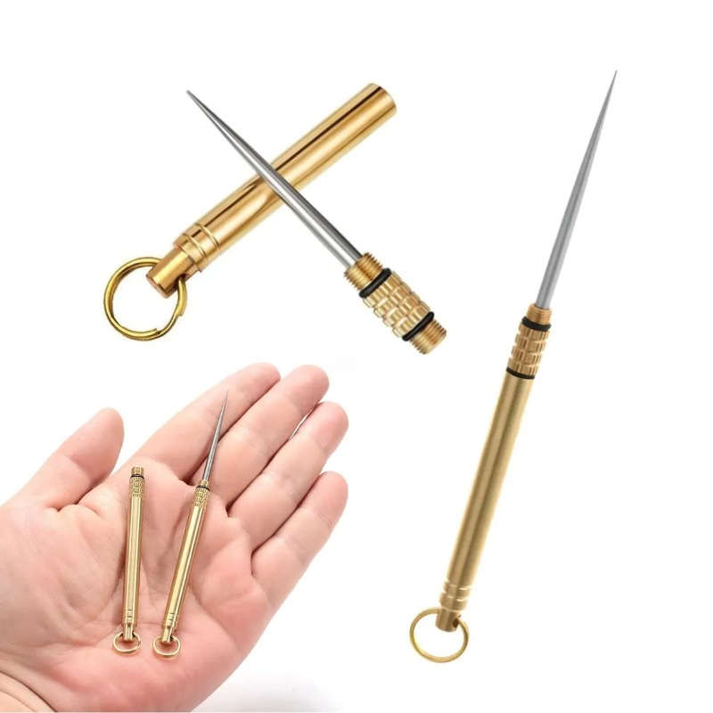 Titanium Telescopic Toothpick & Fruit Fork Keychain for Camping and Everyday Carry