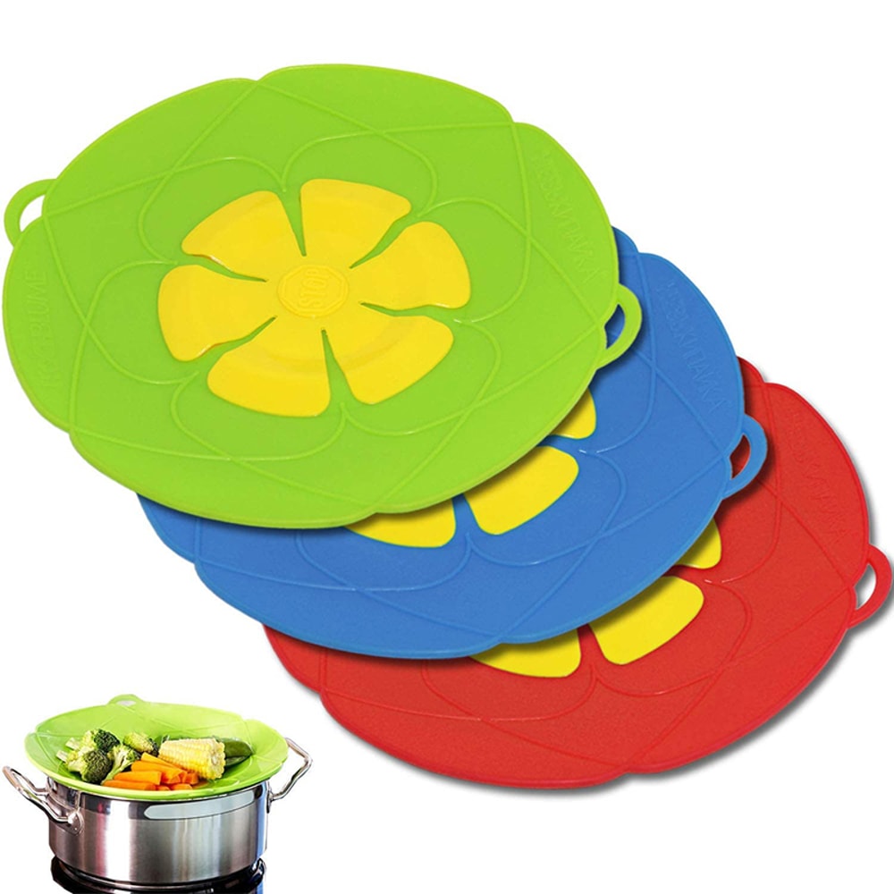 BloomGuard Silicone Spill Stopper Lid for Pots and Pans
