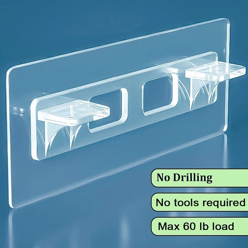 SpaceSaver Adhesive Shelf Support Clips For Cabinets And Closet Shelves 1