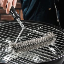 stainless steel bbq grill brush for non stick grates and barbecue cleaning