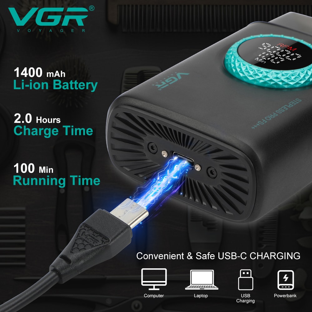 VGR Electric Foil Shaver For Men With Triple Blade Precision LED Display 4