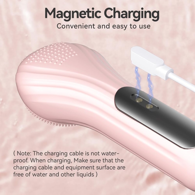 Heated Silicone Facial Cleansing Brush with Vibration and Speed Deep Clean
