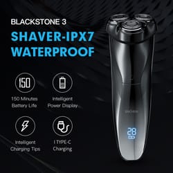 enchen blackstone waterproof electric shaver with digital display & rotary blades