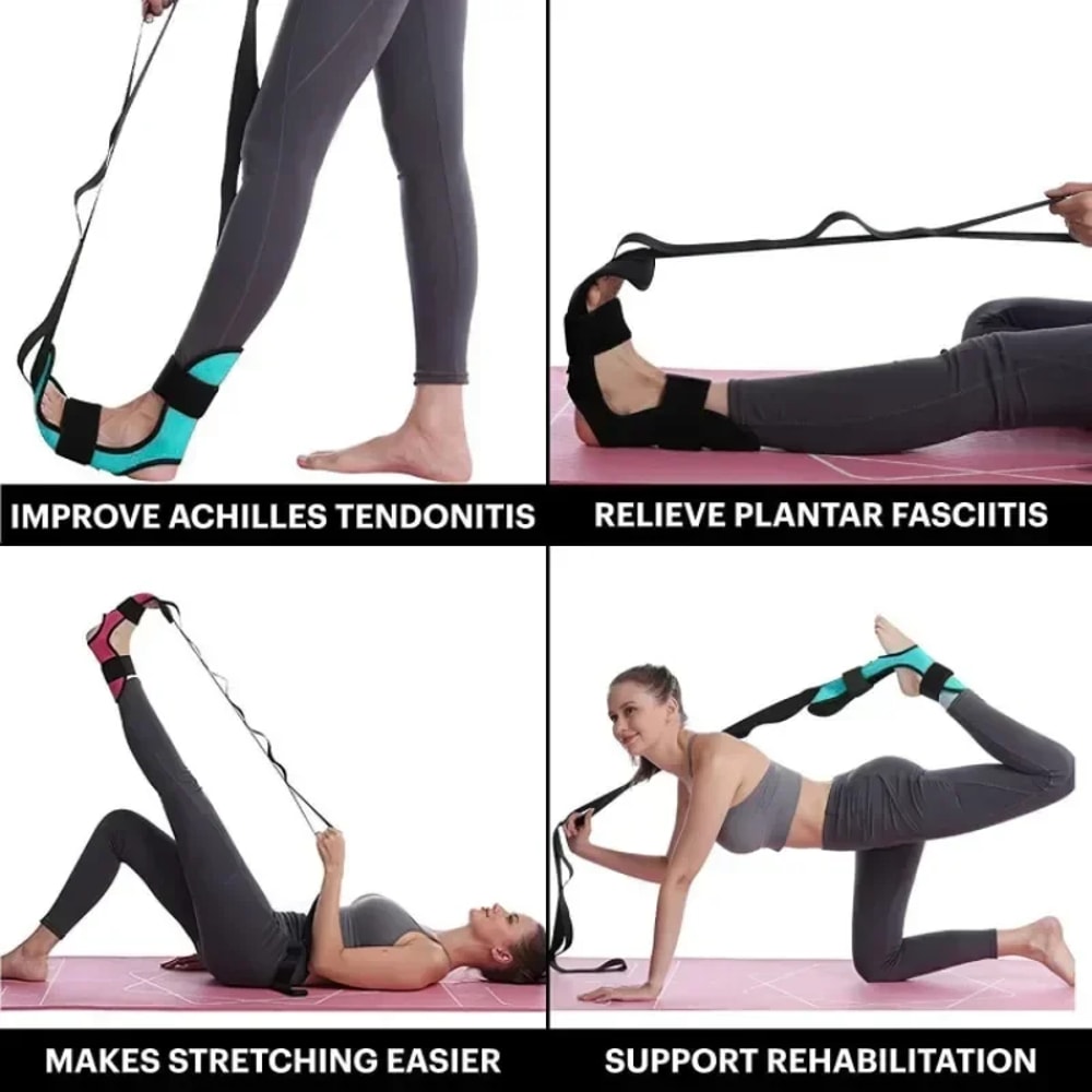 FlexiStride Yoga Stretch Strap for Flexibility, Rehab & Plantar Fasciitis Relief
