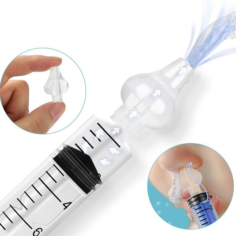 BreatheEase Reusable Nasal Aspirator Ear Cleaning Kit With Soft Wash Tips For Adults And Kids 2