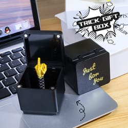 pop up middle finger prank box funny desk gift decoration