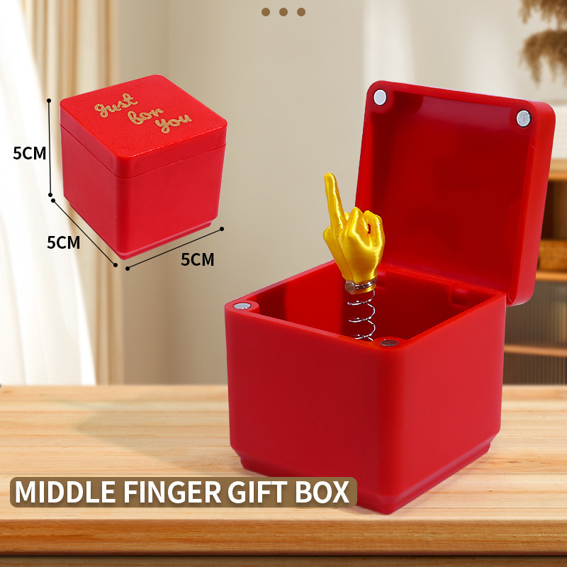 Pop Up Middle Finger Prank Box Funny Desk Gift Decoration