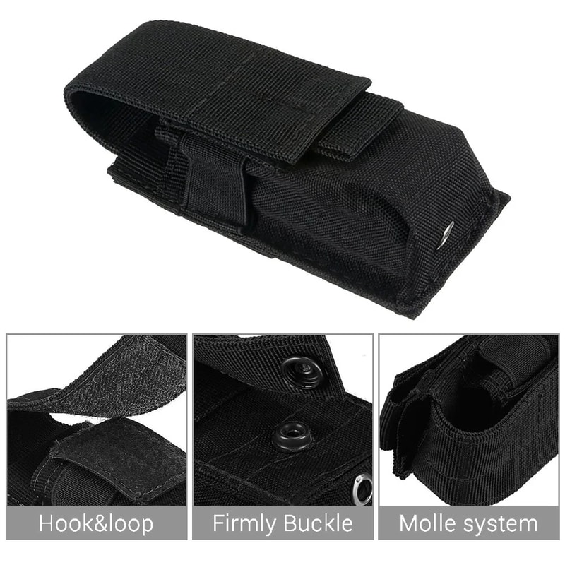 Tactical Molle Flashlight Knife Pouch Outdoor EDC Waist Bag 3
