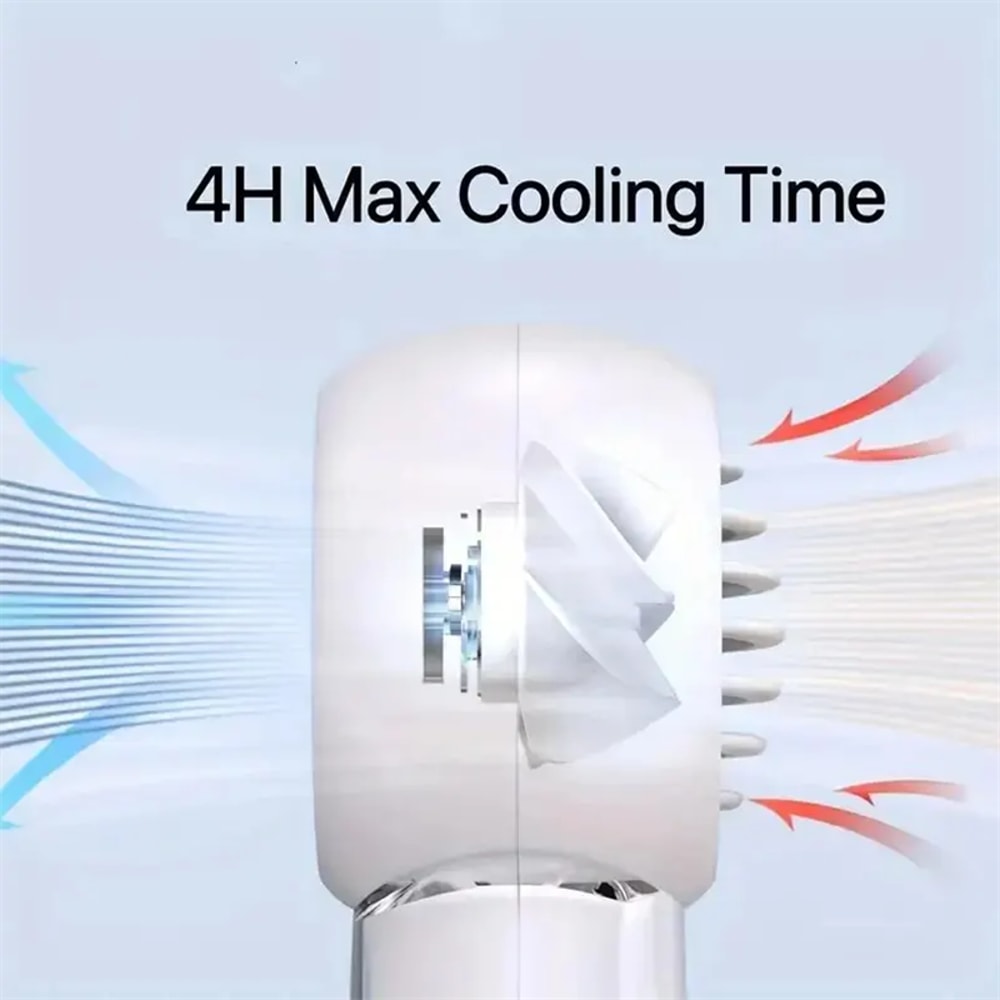 Portable Rechargeable Handheld Mini Fan With Neck Strap For Kids Adults 4