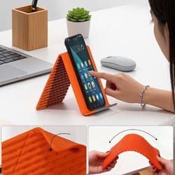 flexible silicone portable phone stand foldable universal desktop & travel holder