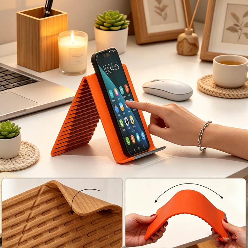 Flexible Silicone Portable Phone Stand Foldable Universal Desktop Travel Holder 4