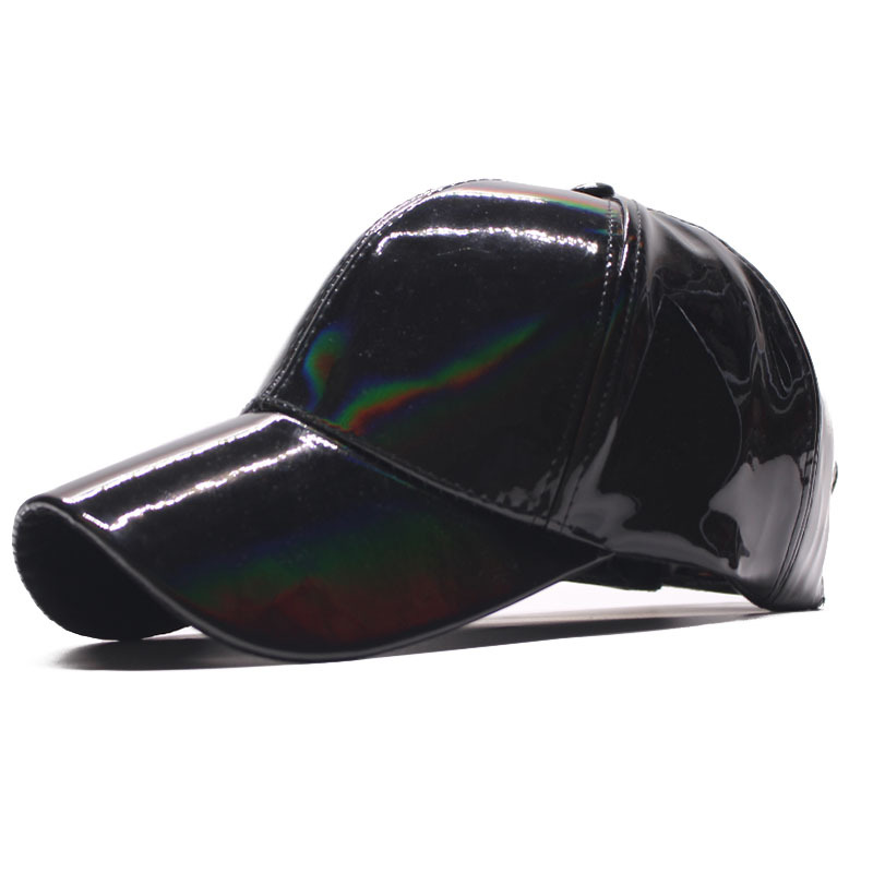 Premium Colorful Patent Leather Baseball Cap Unisex Shiny Streetwear Duckbill Sun Hat 4