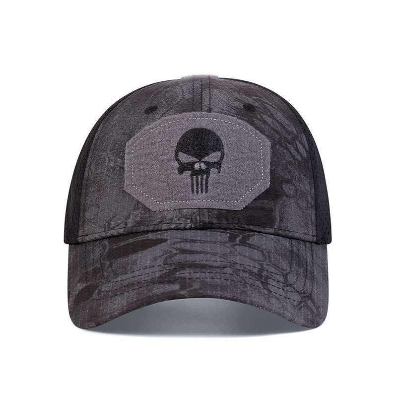 Tactical Skull Airsoft Cap with Breathable Mesh Sun Visor Trucker Hat