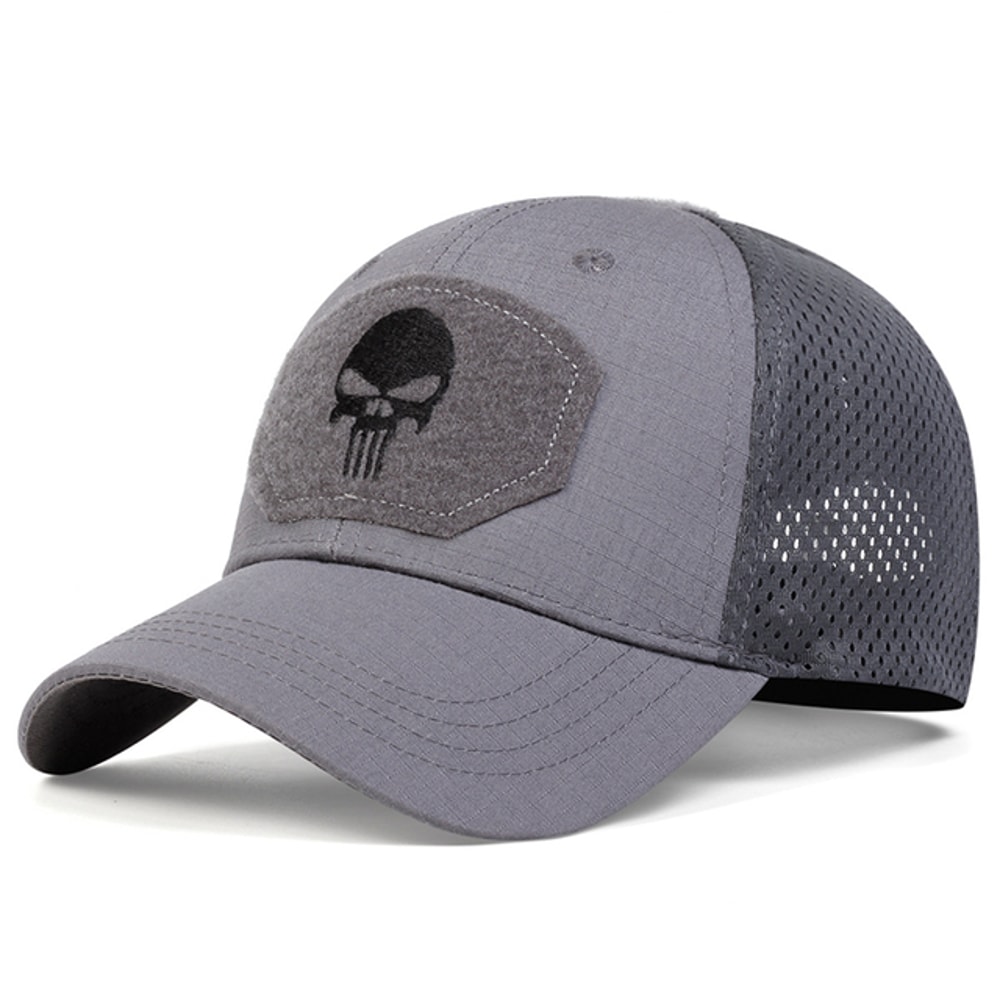 Tactical Skull Airsoft Cap with Breathable Mesh Sun Visor Trucker Hat