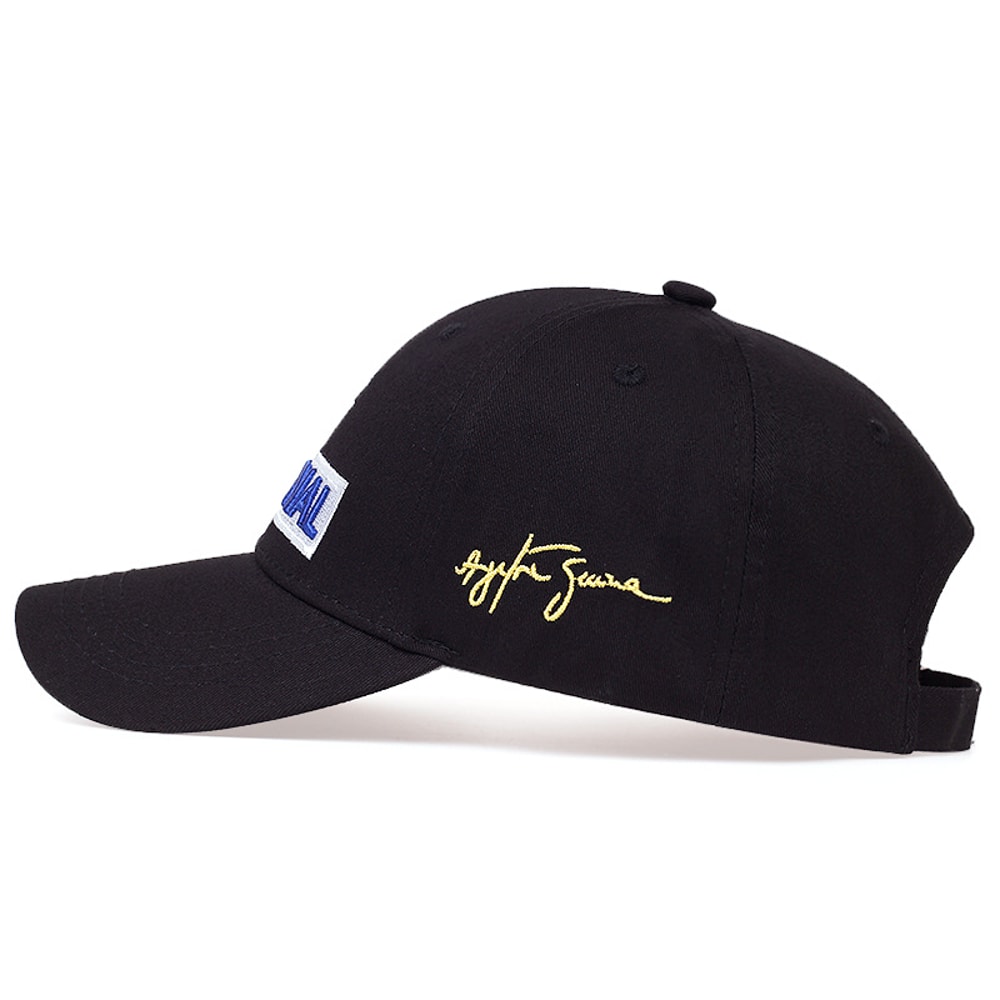 Ayrton Senna Racing Embroidered Adjustable Motorsport Cap Outdoor Sun Protection Hat