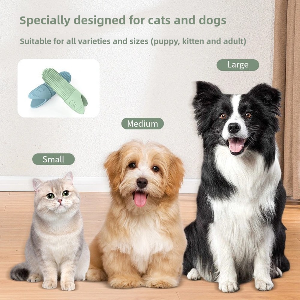 Food Grade Silicone Dog Finger Toothbrush for Gentle Pet Dental Care and Fresh Breath