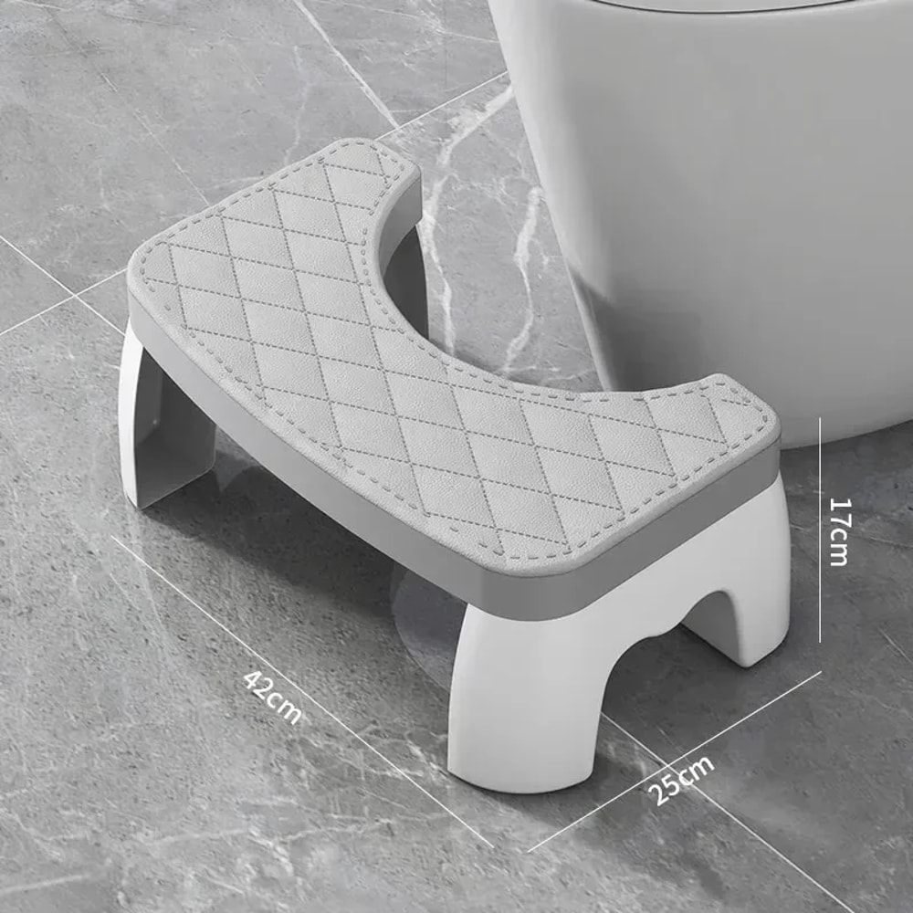 Ergonomic Waterproof Toilet Stool Non Slip Squatting Footstool for Adults, Pregnant Women, and Kids