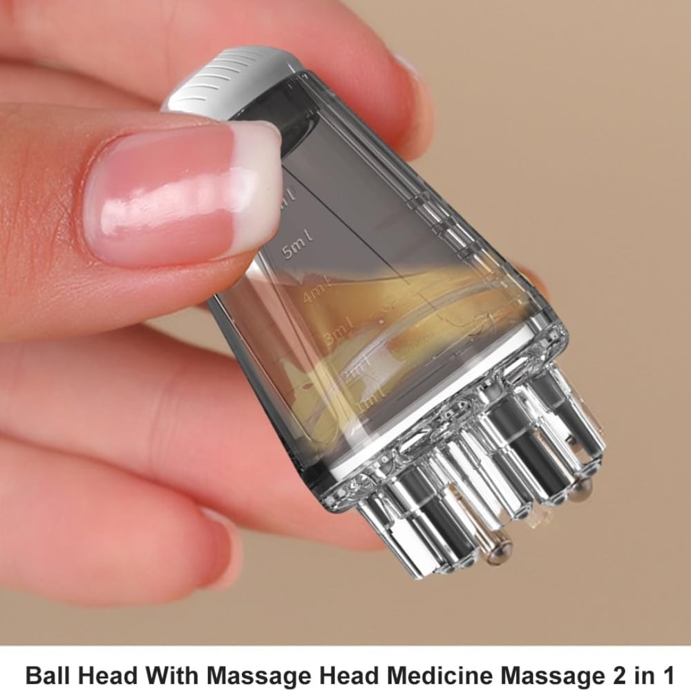 Precision 6ml Scalp Applicator Roller & Mini Head Massager for Hair Growth