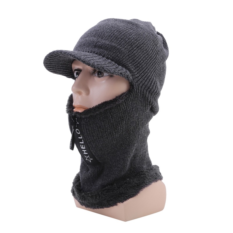 Men Winter Wool Outdoor Hat With Ear Protection And Windproof Scarf 5