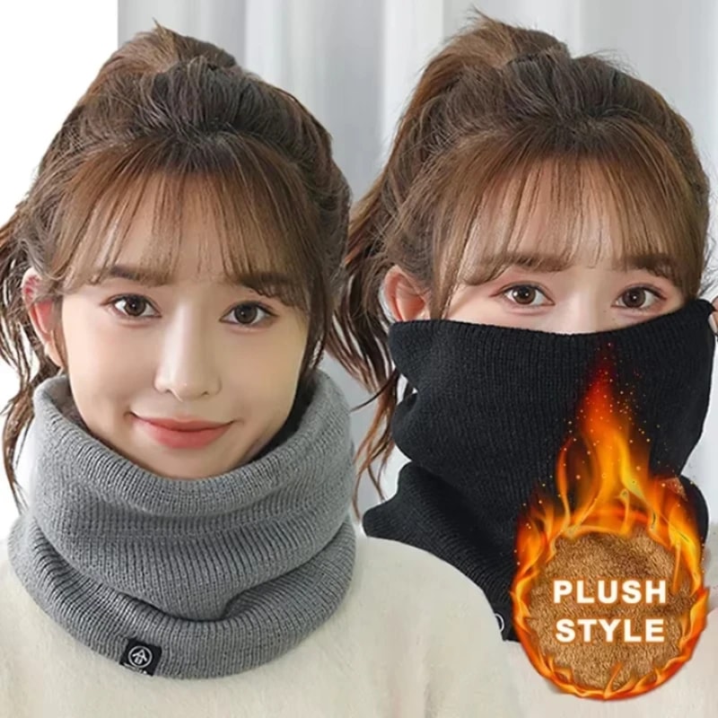 Warm Knitted Winter Neck Gaiter Plush Cold Proof Sports Neck Warmer For Men Women 2