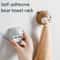 Cute Bear Wall Mounted Adhesive Towel Hooks for Bathroom and Kitchen