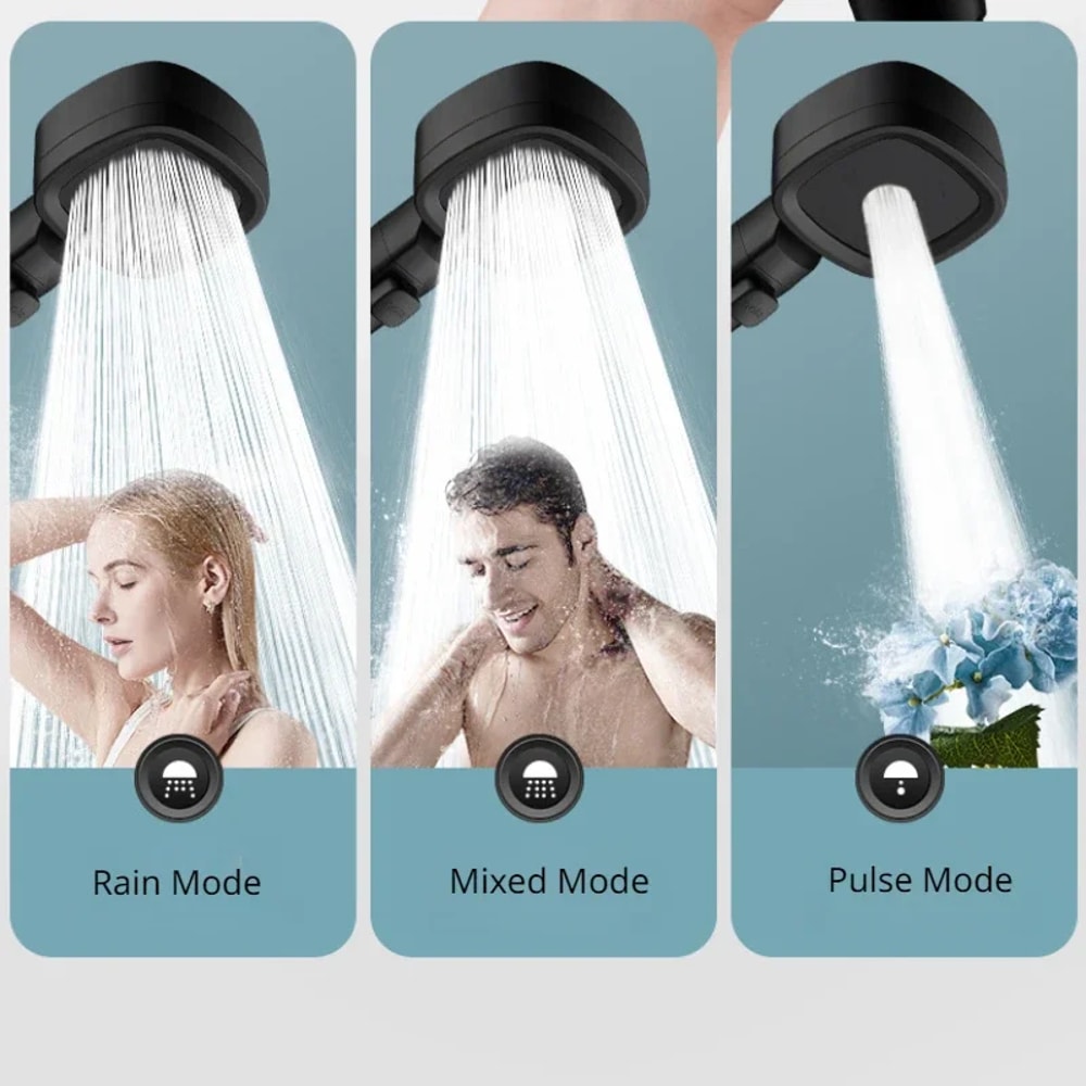 Premium Adjustable Mode High Pressure Water Saving Shower Head With One Key Stop 1