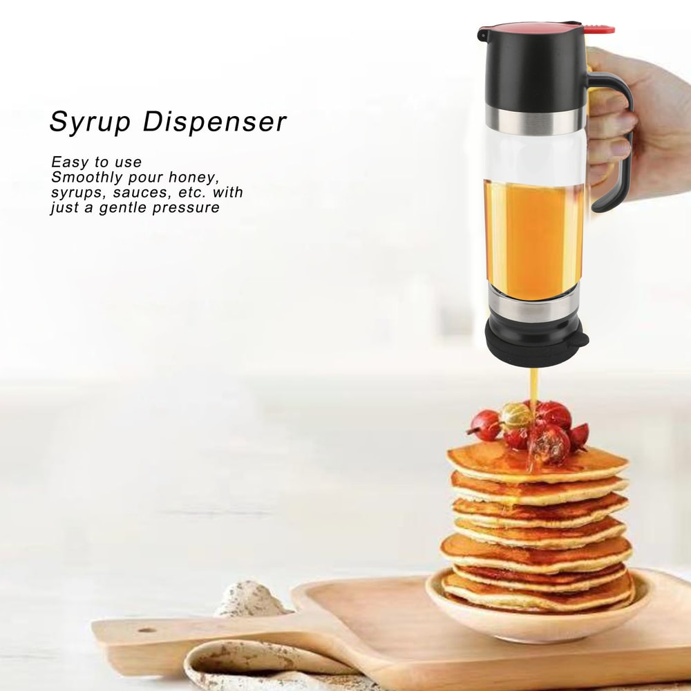Clear Glass No Drip Honey & Syrup Dispenser Premium Kitchen Pourer