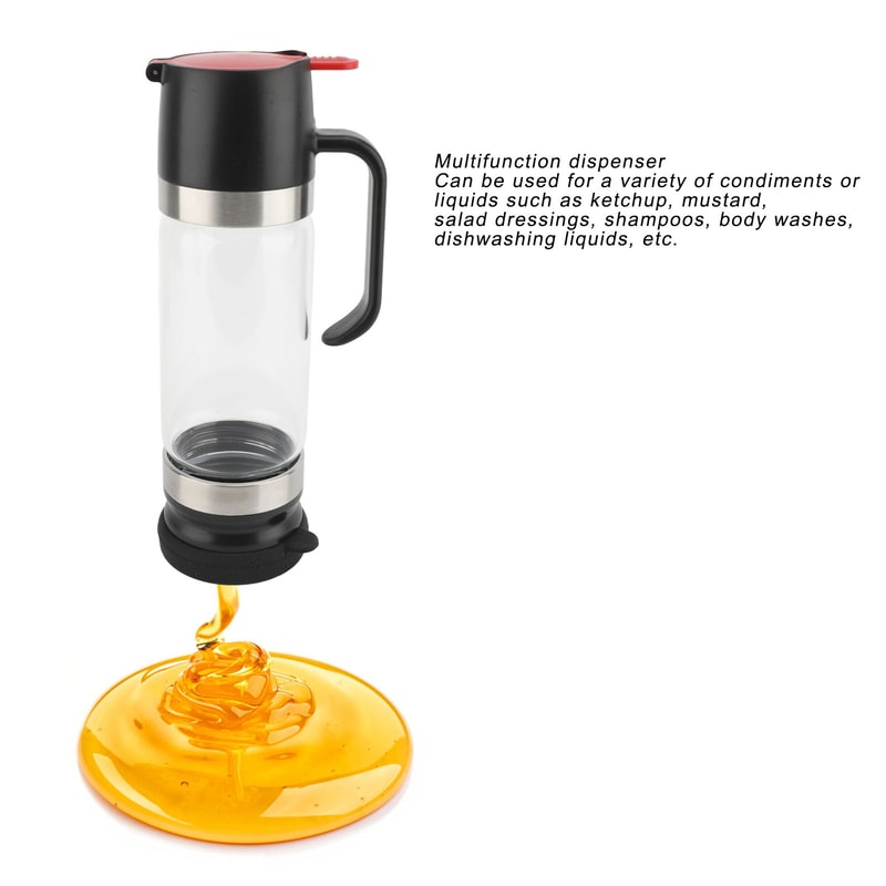 Clear Glass No Drip Honey & Syrup Dispenser Premium Kitchen Pourer