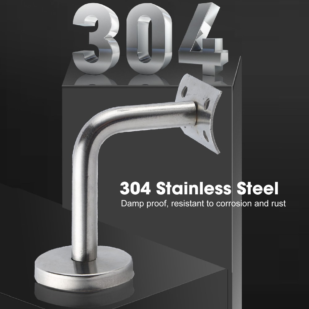 Premium Piece Stainless Steel Handrail Bracket Set Heavy Duty Wall Mount Railing Support
