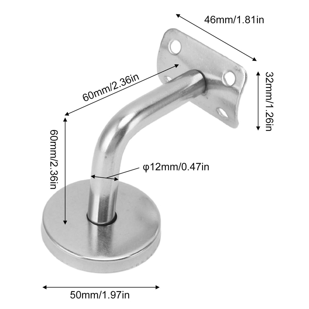 Premium Piece Stainless Steel Handrail Bracket Set Heavy Duty Wall Mount Railing Support