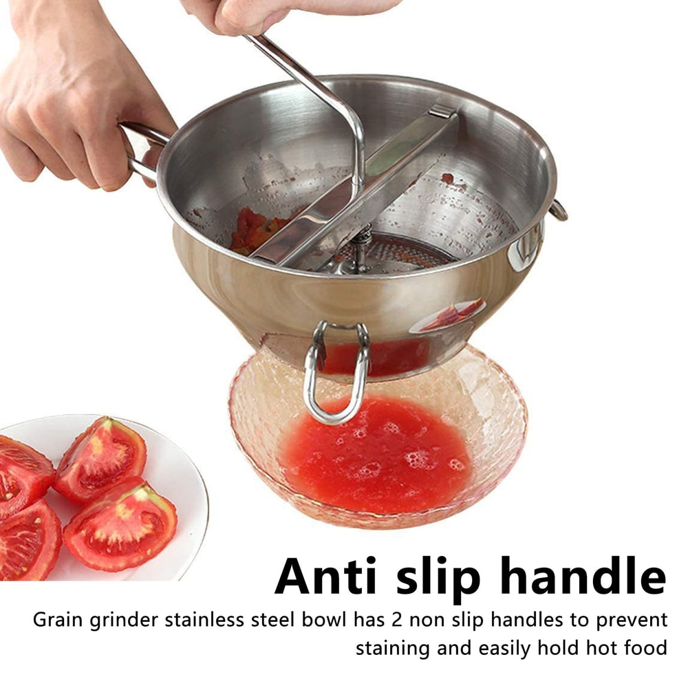Premium Stainless Steel Manual Vegetable Mill & Rotary Food Mill Strainer with Discs