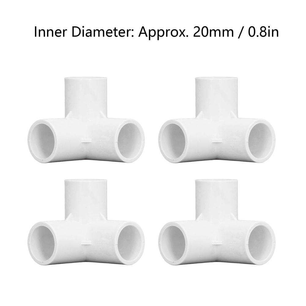 Durable PVC Way Pipe Connector Set Tee & Elbow Fittings