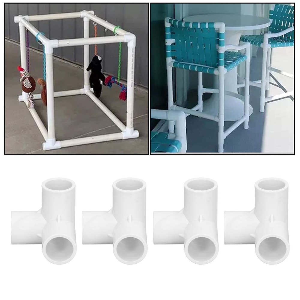 Durable PVC Way Pipe Connector Set Tee & Elbow Fittings