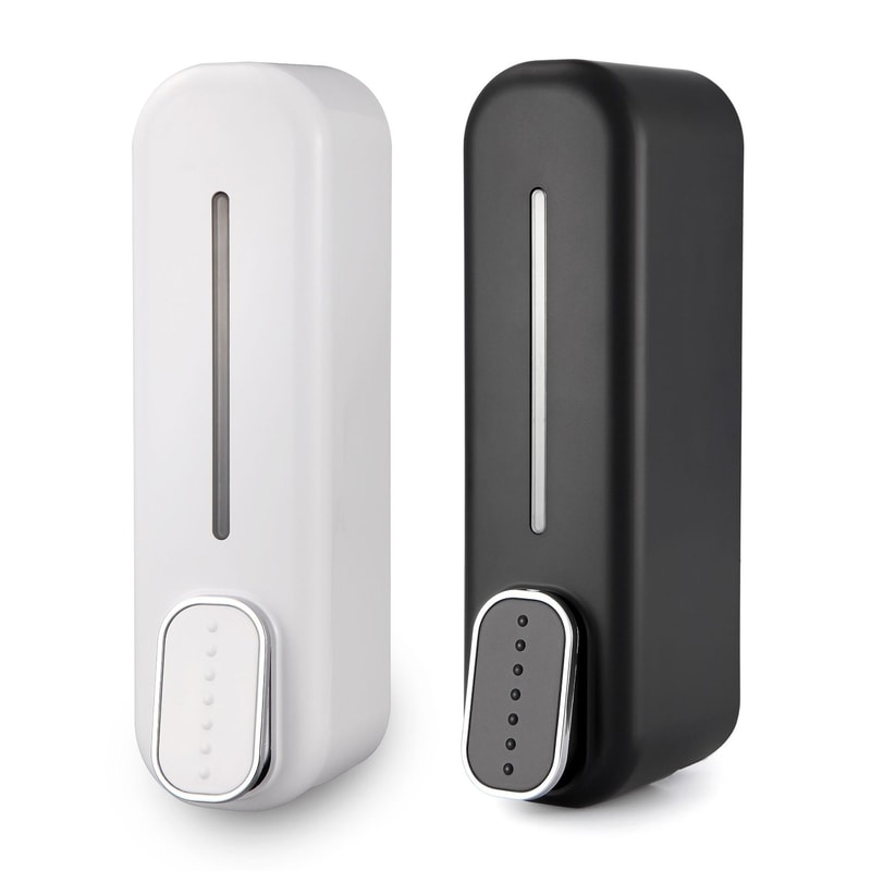 Premium Wall Mounted Manual Soap & Shower Gel Dispenser Space Saving Lotion and Shampoo Pump