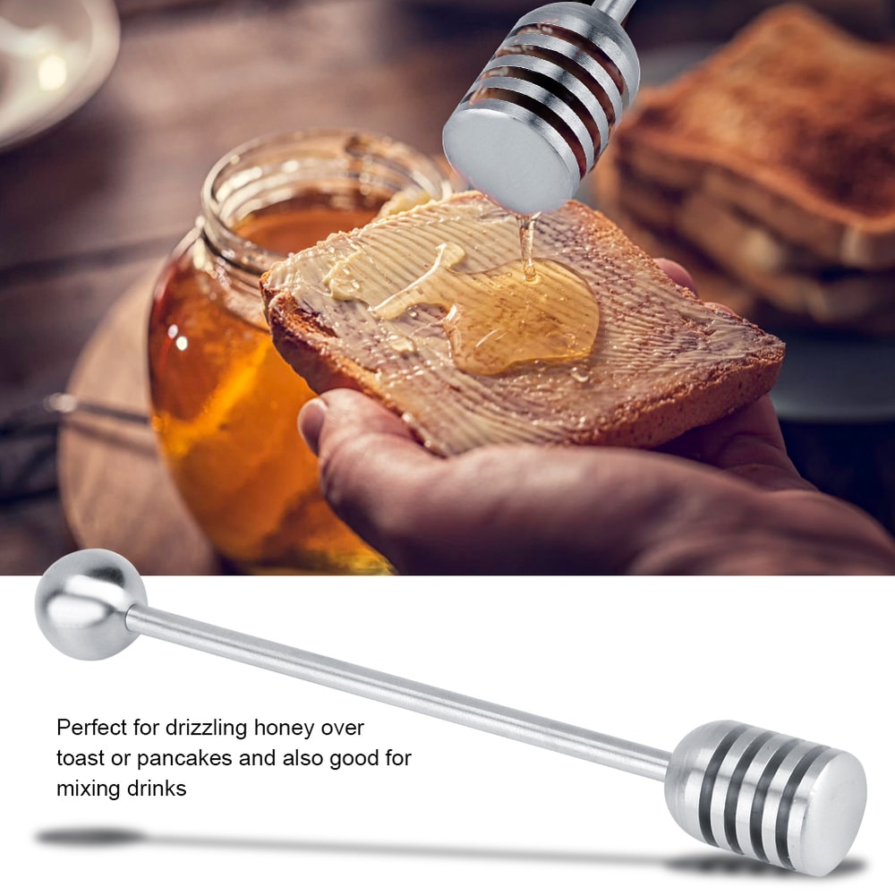 Premium Stainless Steel Honey Dipper Drizzle Spoon Durable Honey Stirring Tool 1