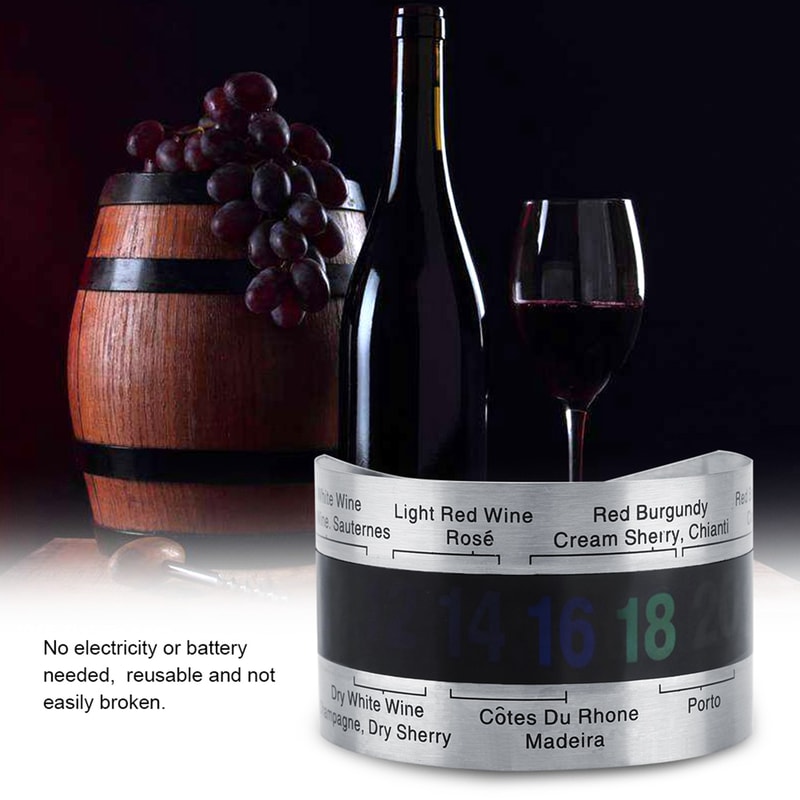 Snap On Wine Bottle Thermometer LCD Collar for Beer Champagne and Red Wine