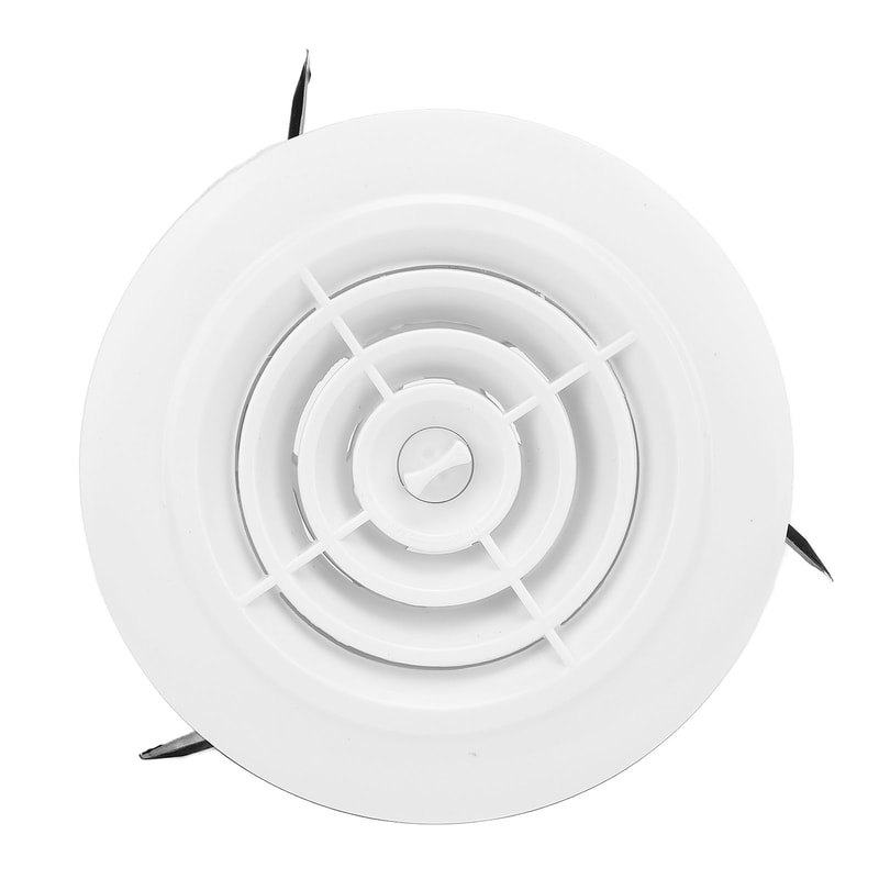 Round Air Vent Louver ABS Adjustable Vent Grille for Bathroom Kitchen