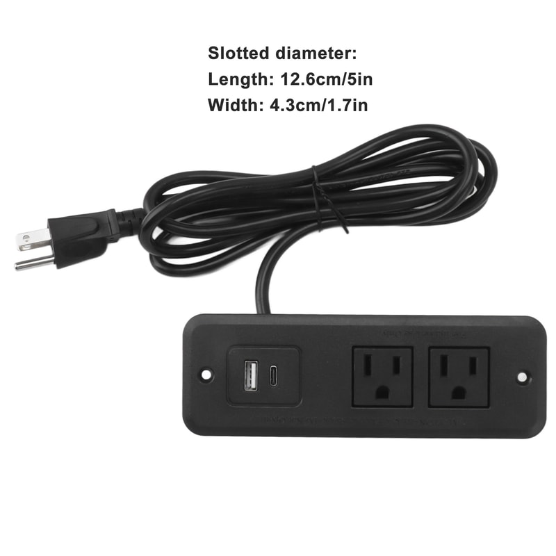Recessed Power Strip for Desks and Side Tables