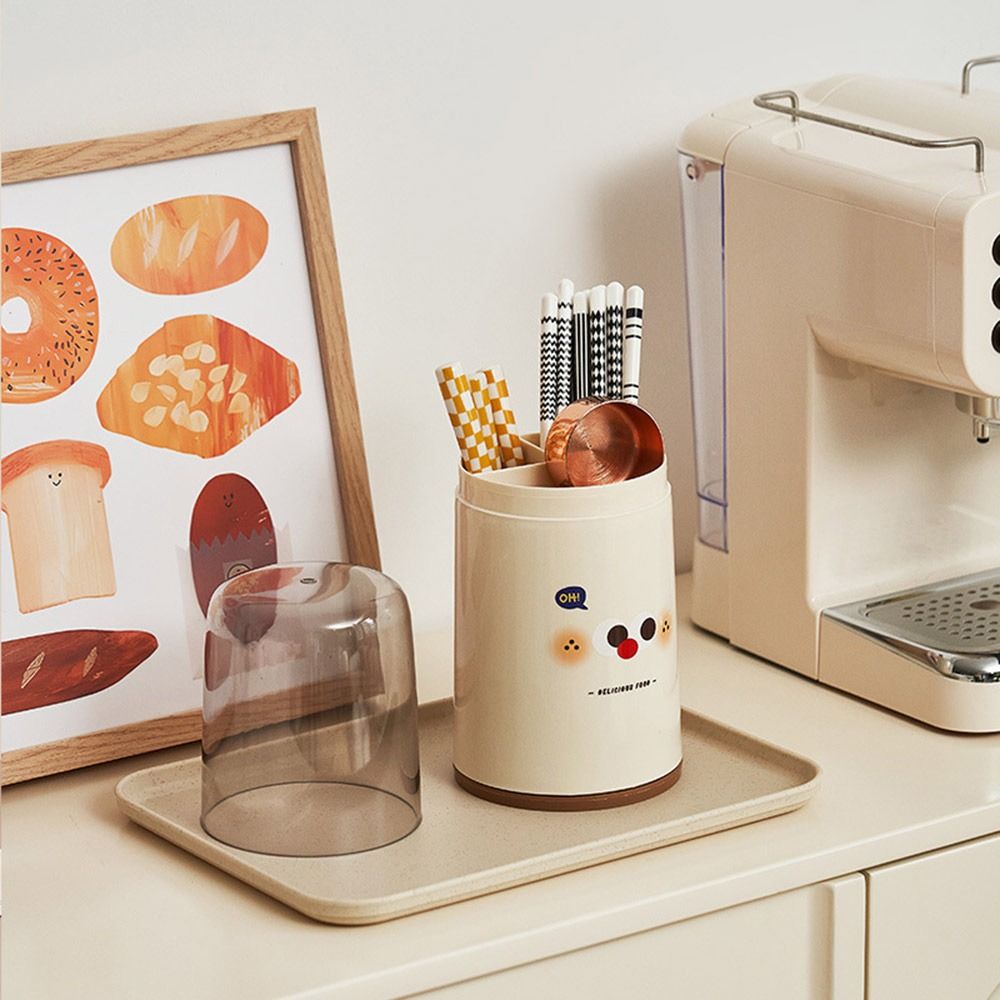 Dustproof Cutlery & Makeup Brush Organizer Holder with Cover
