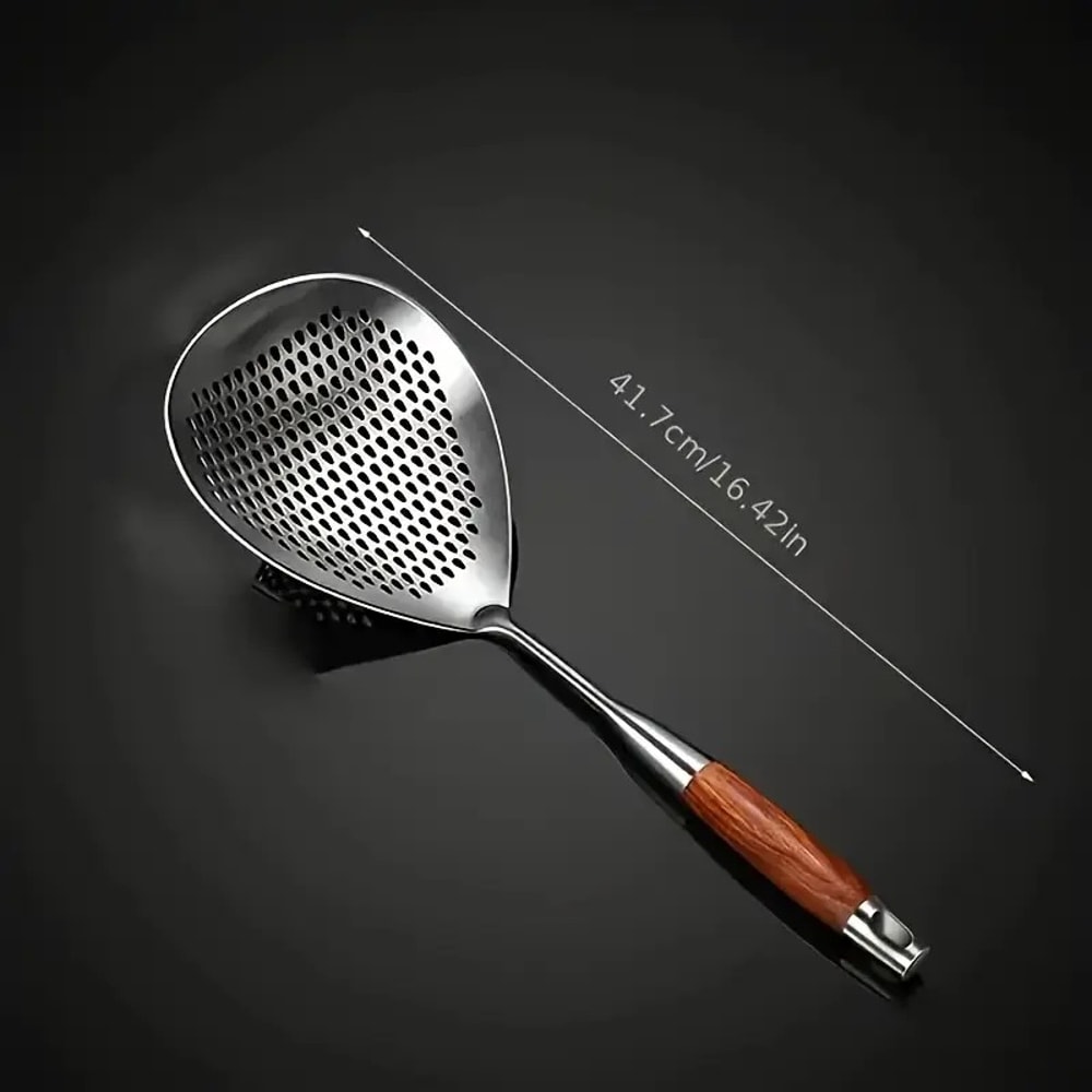 Premium Stainless Steel Fine Mesh Skimmer Ladle for Frying, Hot Pot & Soup Cooking