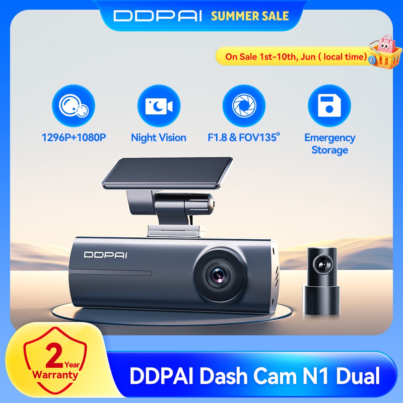 Dual Dash Cam With Front Rear Recording Night Vision App Control 2