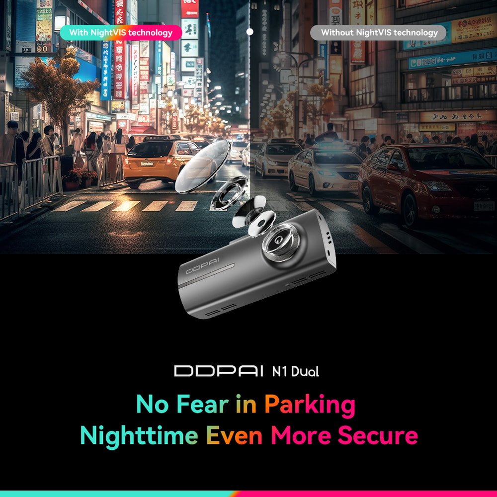 Dual Dash Cam With Front Rear Recording Night Vision App Control 4