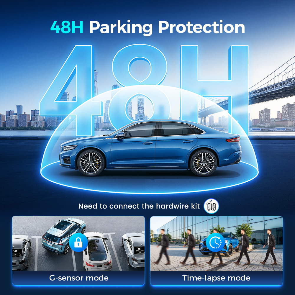 Dual Dash Cam With GPS AI Night Vision Front Rear Recording 4